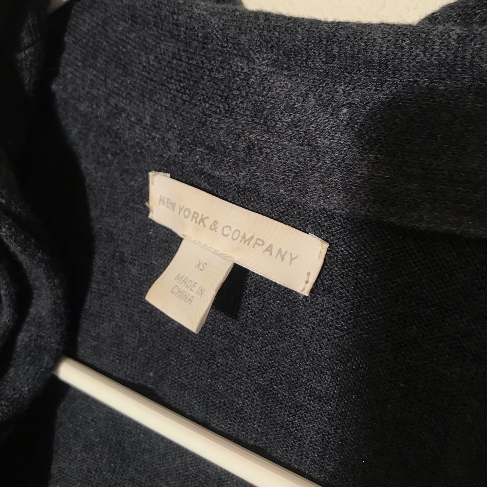 3/4 Sleeve Navy Ruffle Cardigan - Picture 5 of 8